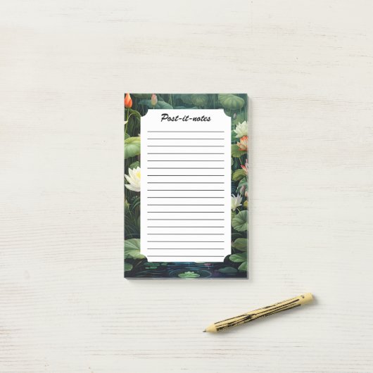 自然蓮の水ゆり池の風景 ポストイット (デスク上)