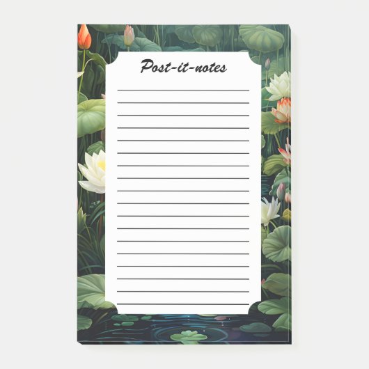 自然蓮の水ゆり池の風景 ポストイット (正面)
