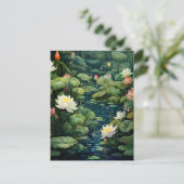 自然蓮の水ゆり池の風景 案内ポストカード (スタンド正面)