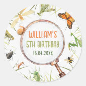 自然虫の誕生日パーティー ラウンドシール (正面)