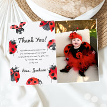 自然虫誕生日写真サンキューカード