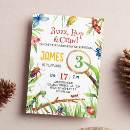 自然虫誕生日招待状 招待状