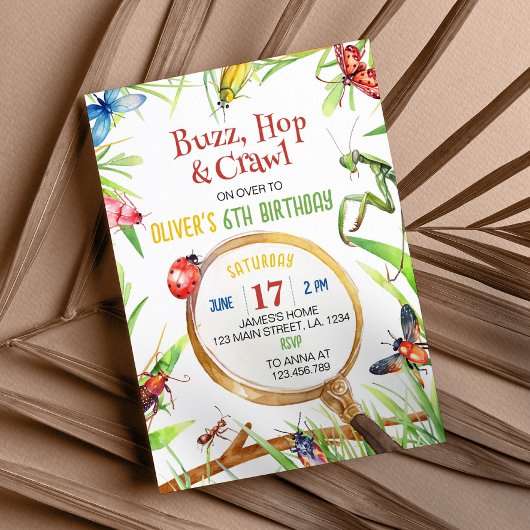 自然虫誕生日招待状 招待状