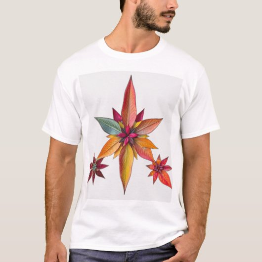 自然要素スターパターン Tシャツ (正面)