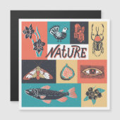 自然要素、レトロスタイルアイコン。 (正面/裏面)