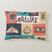 自然要素、レトロスタイルアイコン。 アクセントクッション (裏面)