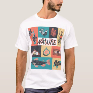 自然要素、レトロスタイルアイコン。 Tシャツ