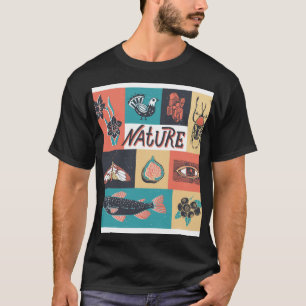 自然要素、レトロスタイルアイコン。 Tシャツ