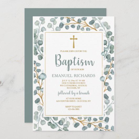 自然観葉枠宗教招待状 招待状 (正面/裏面)