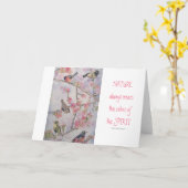 自然詩の鳥の水色グリーティングカード カード (黄色い花)