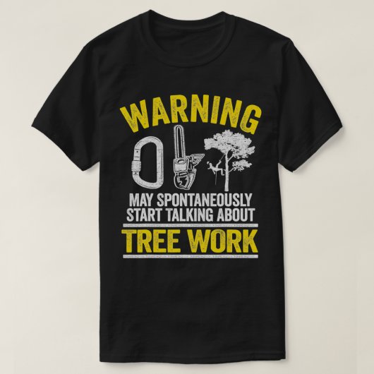 自然警告に木について話し始めるかもしれない Tシャツ (デザイン正面)