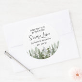 自然豊かな森のグリーンウエディング ラウンドシール (封筒)