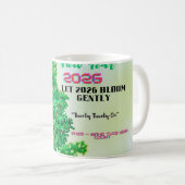自然豊かな森のデザインの新年2026年コーヒーマグ コーヒーマグカップ (正面右)