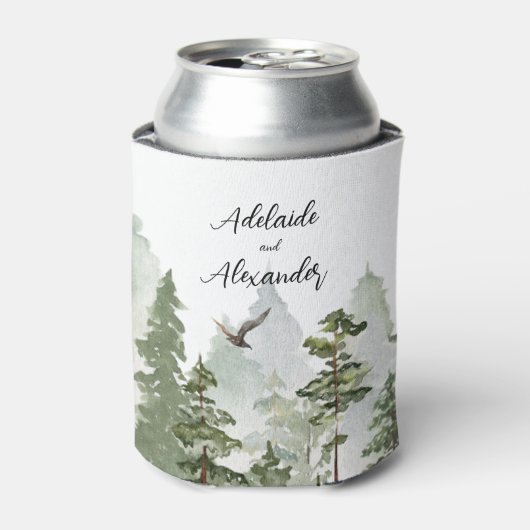 自然豊かな森の緑の結婚式 缶クーラー (缶正面)