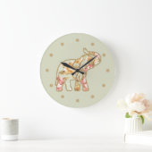 自然象フローラデザイン ラージ壁時計 (ホーム)