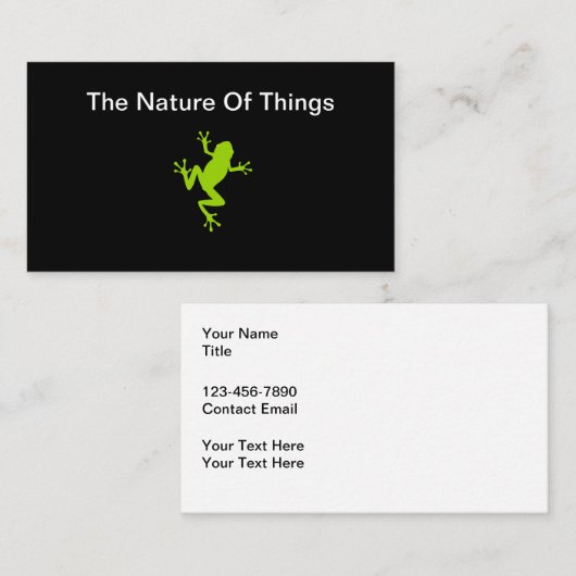 自然野生動物カエル動物テーマ 名刺 (正面/裏面)