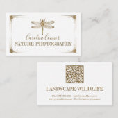 自然野生生物写真黄金トンボ 名刺 (正面/裏面)