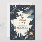 自然銀河系大人かわいい星空の夜スウィート16 招待状 (正面)