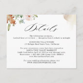 自然開花の結婚詳細ベージュウォーターの色 エンクロージャーカード (正面)