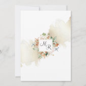 自然開花ベージュエレガントシン、ア結婚ーチI 招待状 (裏面)