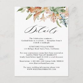 自然開花結婚詳細白と緑 エンクロージャーカード