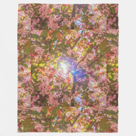 自然開花花ライトサン開花 フリースブランケット (正面)
