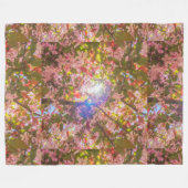 自然開花花ライトサン開花 フリースブランケット (正面(横))