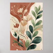 自然開花-抽象芸術ボタニカルウォールアートX ポスター (正面)