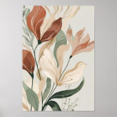 自然開花-抽象芸術植物壁アートIV ポスター (正面)