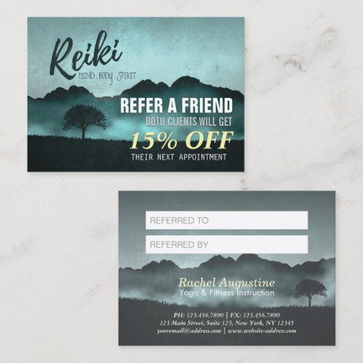 自然霊気マスターヨガインストラクター紹介カード 紹介カード (正面/裏面)