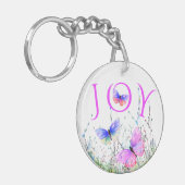 自然飛んでいるキーチェーンギフトに蝶 キーホルダー (正面左)