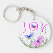 自然飛んでいるキーチェーンギフトに蝶 キーホルダー (正面)