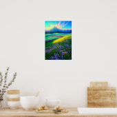 自然魅力的のパレットの花 ポスター (キッチン)