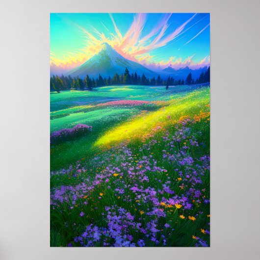 自然魅力的のパレットの花 ポスター (正面)