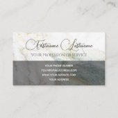 自然鮮やかな大理石の表面の書道モノグラム 名刺 (裏面)