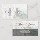 自然鮮やかな大理石の表面の書道モノグラム 名刺 (正面/裏面)