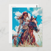 自然鮮やか至福の中でアニメ騎馬団 ポストカード (正面/裏面)