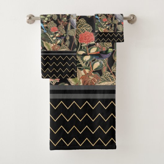 自然鳥赤、黒、灰色 バスタオルセット (インサイチュ)