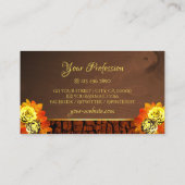 自然黄色の咲くバラ木の樹皮のロゴ 名刺 (裏面)