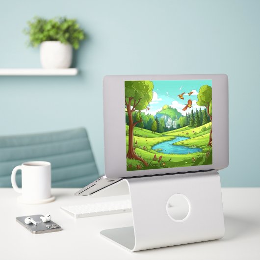 自然15. シール (デスク上のノートパソコン)