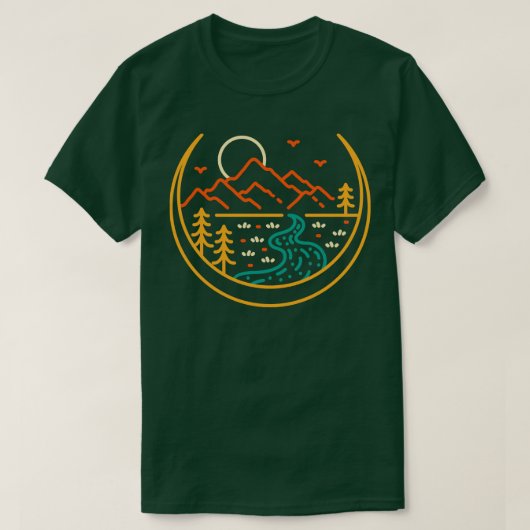 自然・オン・クレセント・ムーン Tシャツ (デザイン正面)