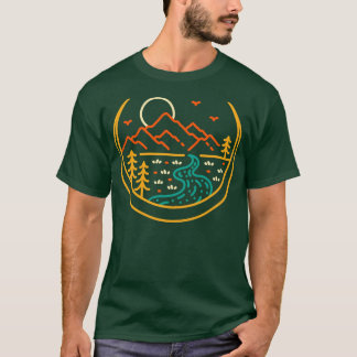 自然・オン・クレセント・ムーン Tシャツ