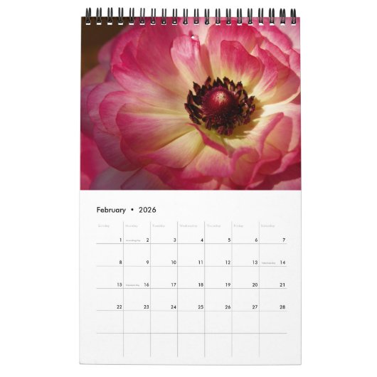 自然 カレンダー (2月 2026)