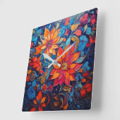 自然 スクエア壁時計 (傾斜)