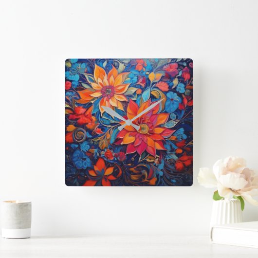 自然 スクエア壁時計 (ホーム)