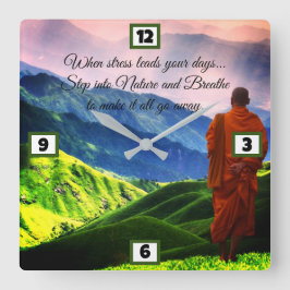 自然 スクエア壁時計