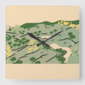 自然 スクエア壁時計 (正面)