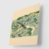 自然 スクエア壁時計 (傾斜)