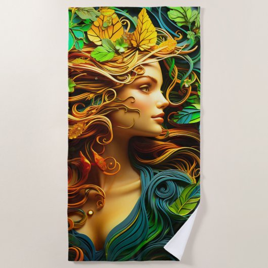 自然 ビーチタオル (正面)