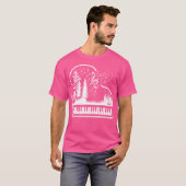 自然 ピアノ ピアニスト ト音記号 音符 キーボ Tシャツ (正面フル)